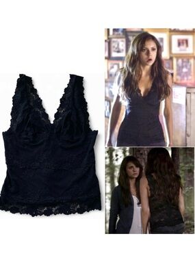 RARE Black Lace Bebe Corset Tank Top ASO Katherine Pierce “The Vampire Diaries”